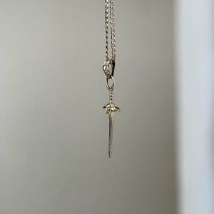 Hard Jewelry Skulls sword Pendant and Chain